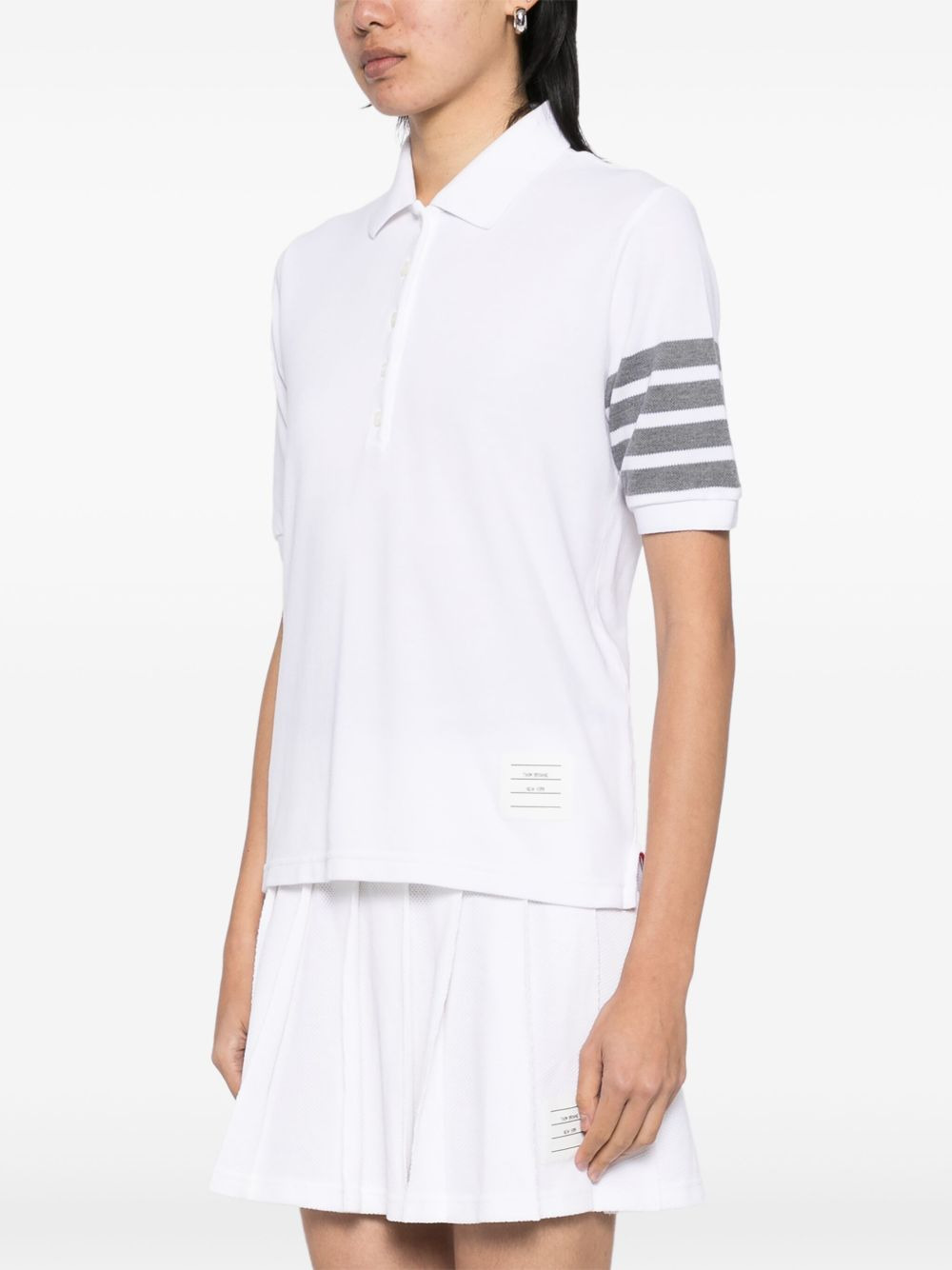 classic pique 4 bar short-sleeved polo top - 3