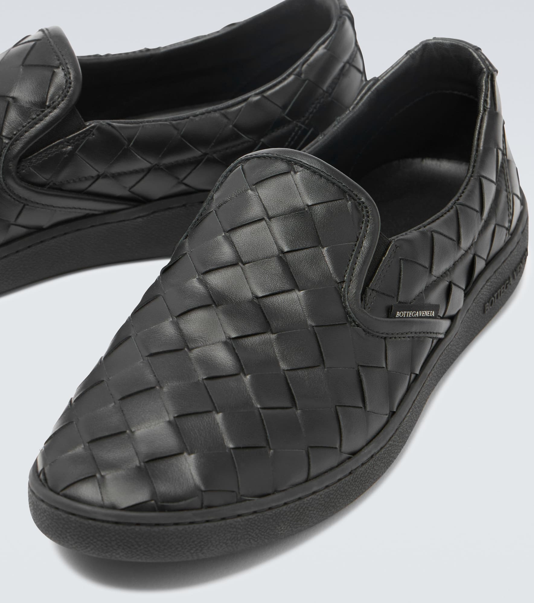Intrecciato leather slip-on sneakers - 3