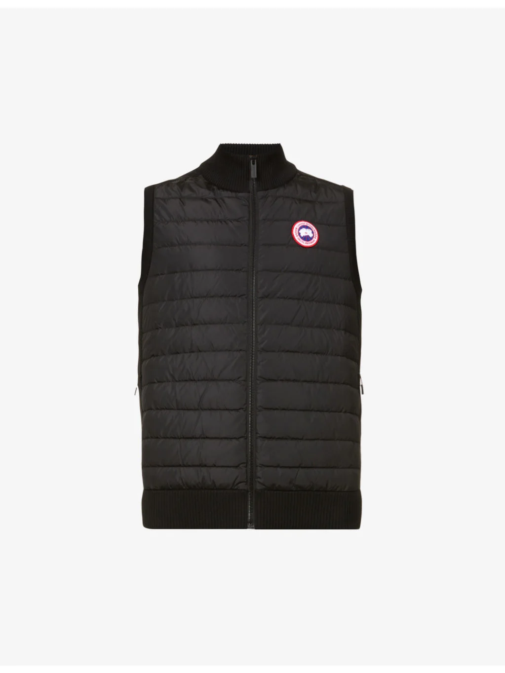 High-neck padded wool and shell-down vest - 1