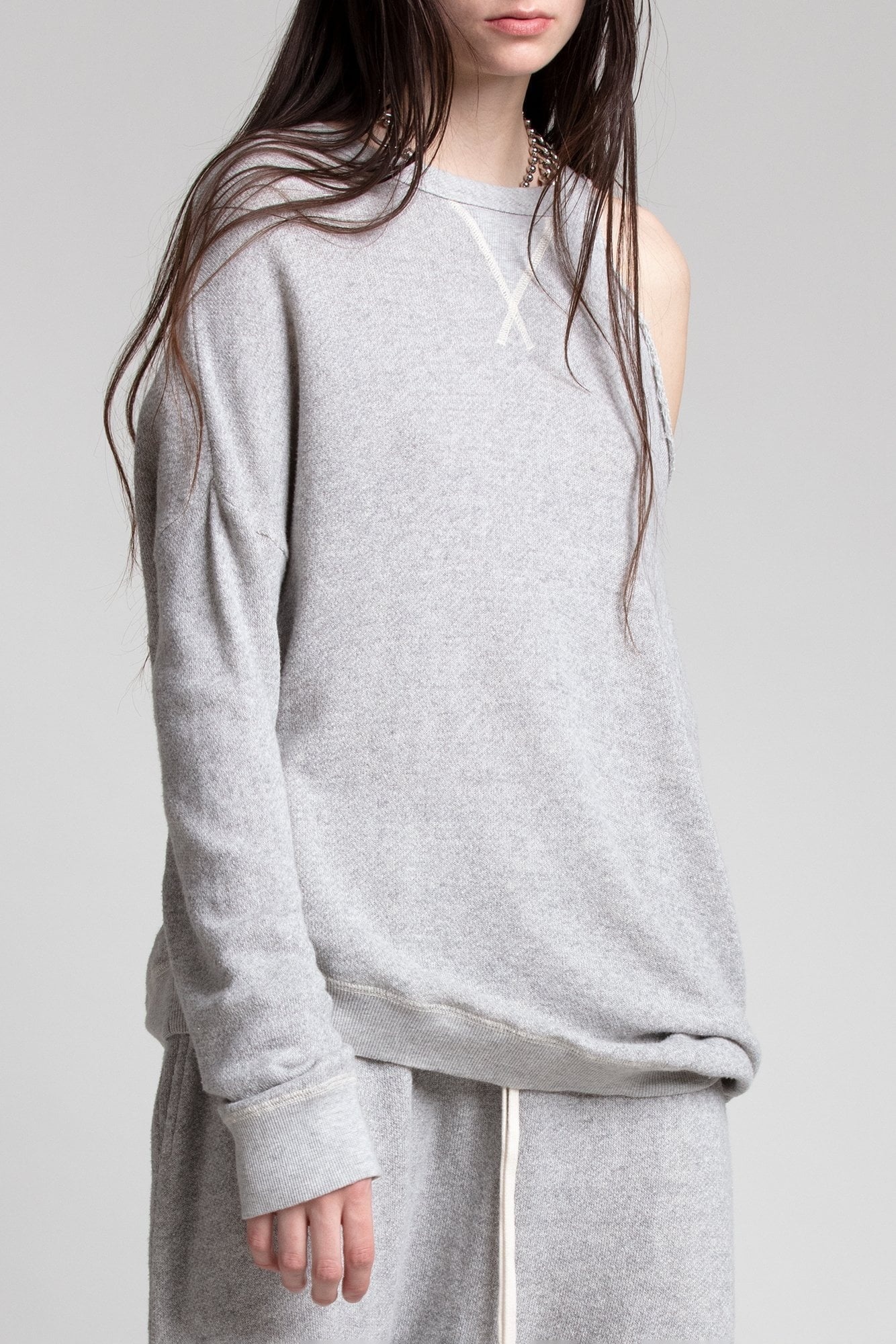 DISTORTED SWEATSHIRT - HEATHER GREY - 2