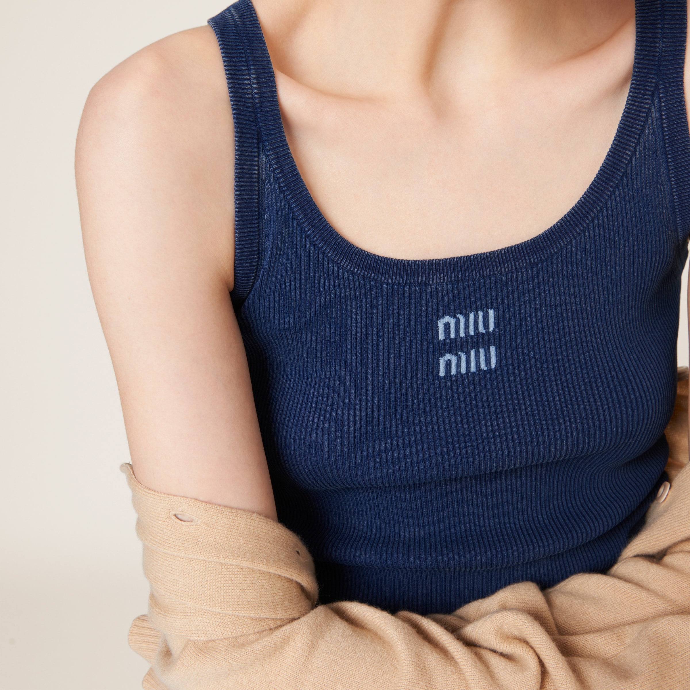 Cotton knit tank top - 5