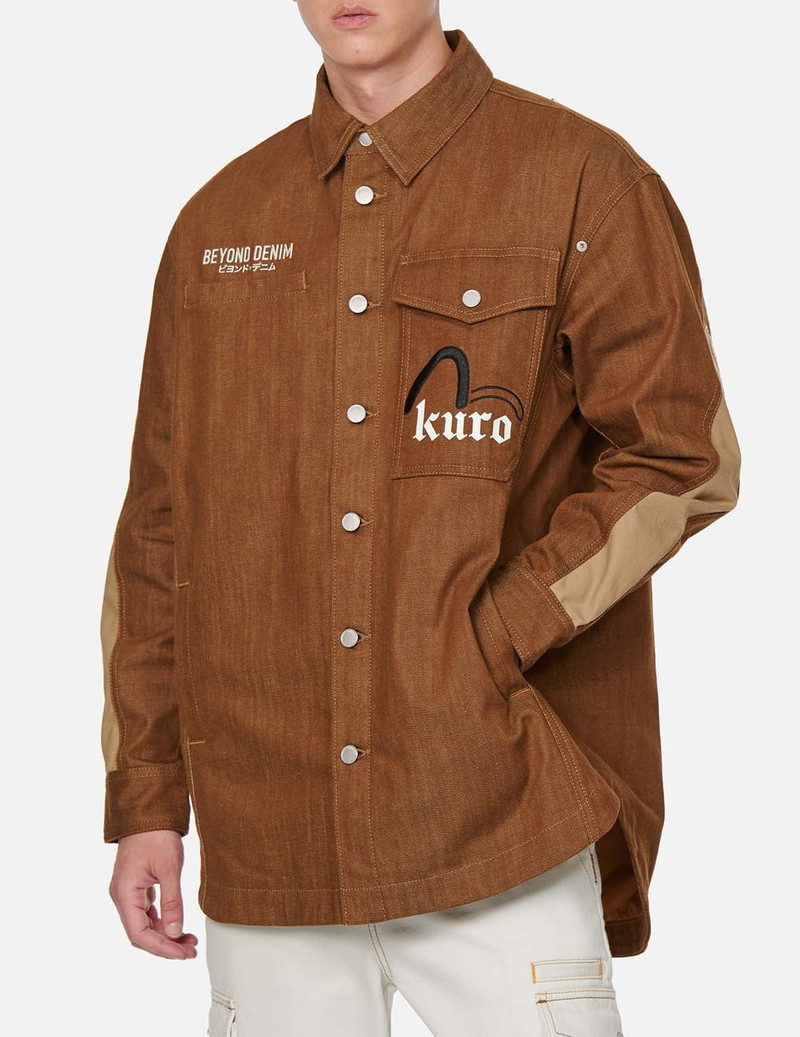 Sashiko Logo Embroidered Denim Shirt Jacket 4