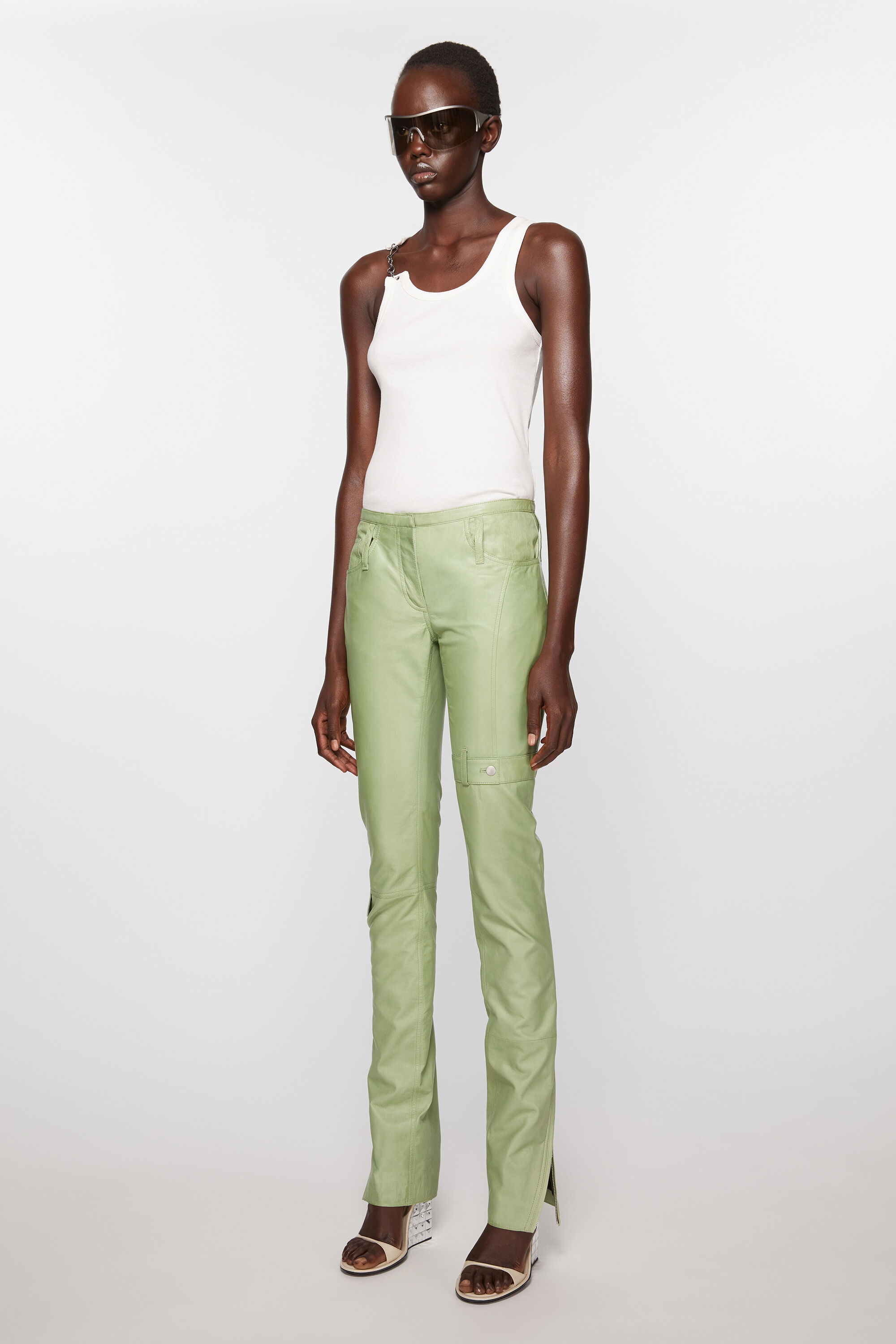 Leather trousers - Pistachio Green - 3