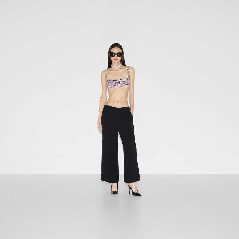 GUCCI Embroidered viscose sable pant outlook
