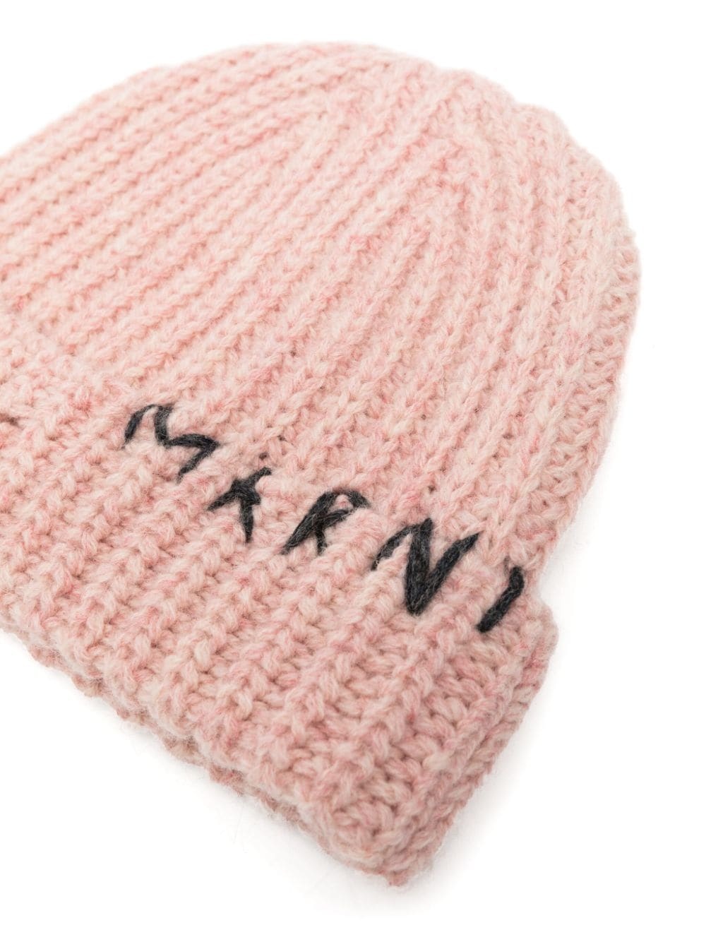 hand-stitched logo wool beanie - 2