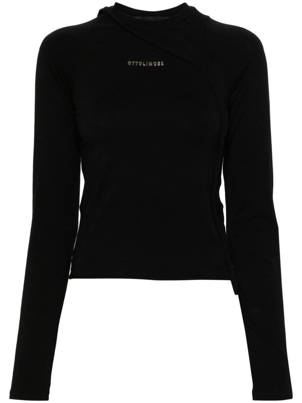 logo-lettering jersey T-shirt - 1