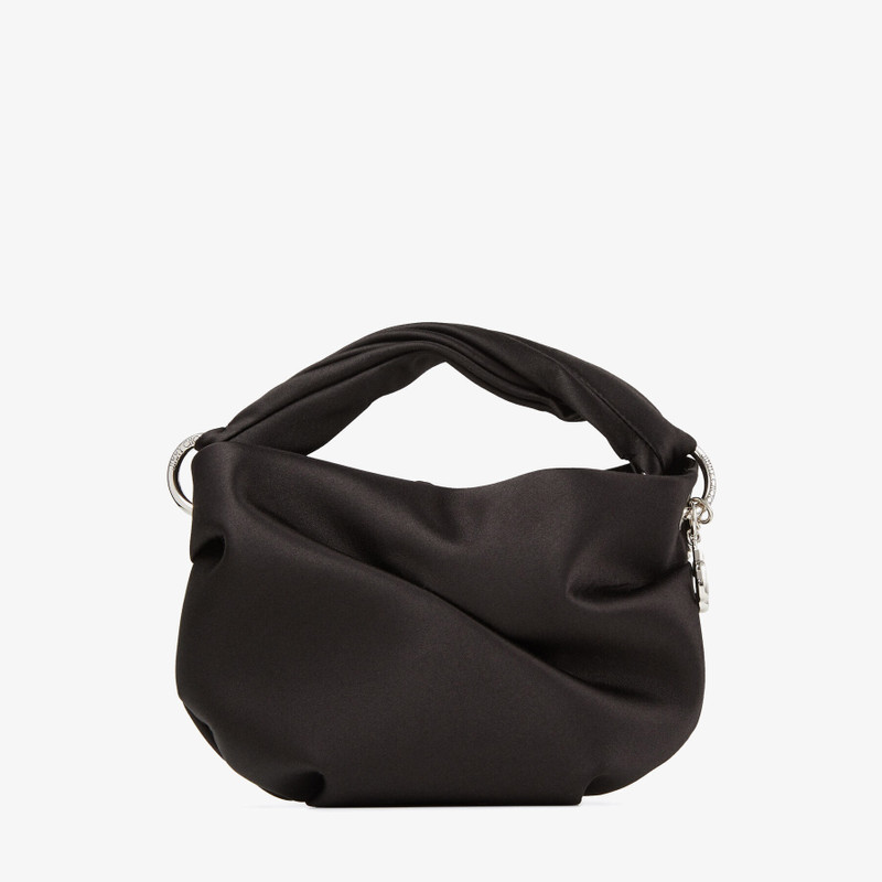 Bonny Black Satin Bag with Twisted Handle 1