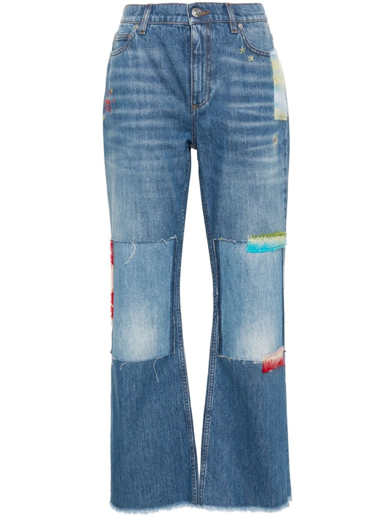 mohair-detail straight-leg jeans 1