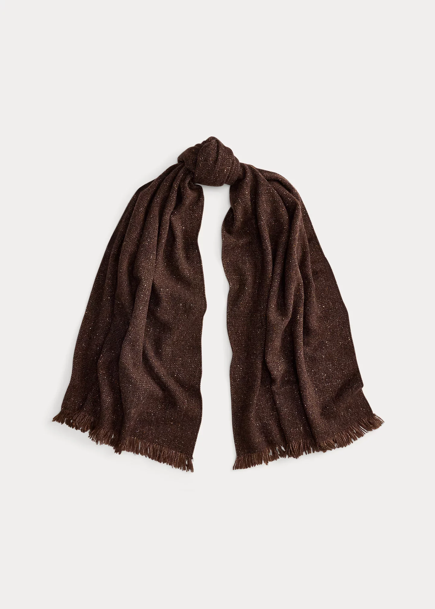 Wool-Blend Donegal Tweed Fringe Scarf - 1