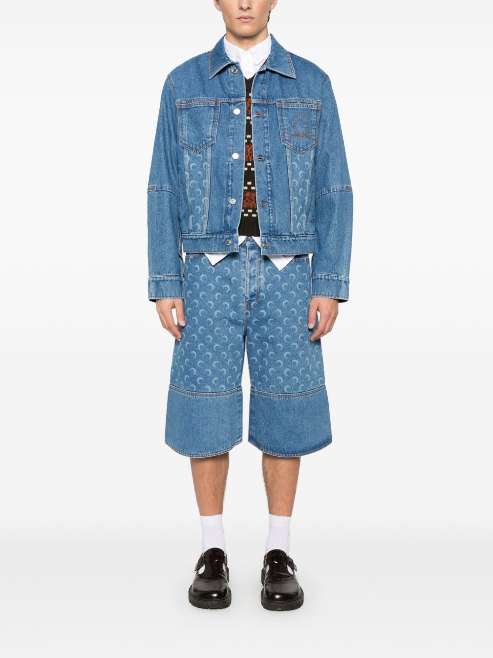 Moonogram-pattern shorts - 2