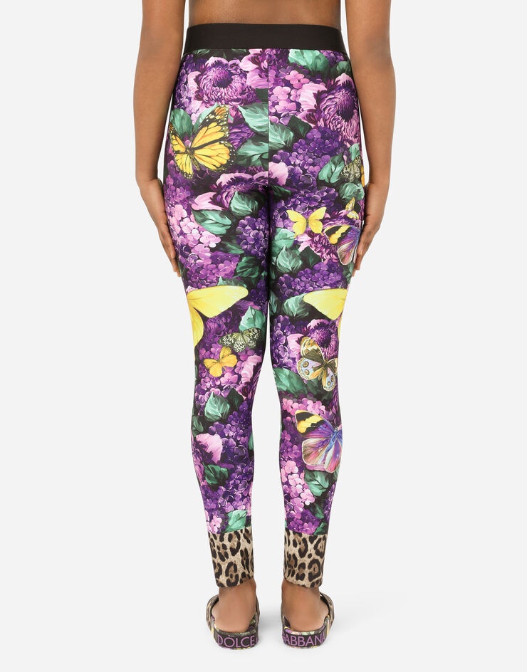 Butterfly-print leggings with branded elastic - 6