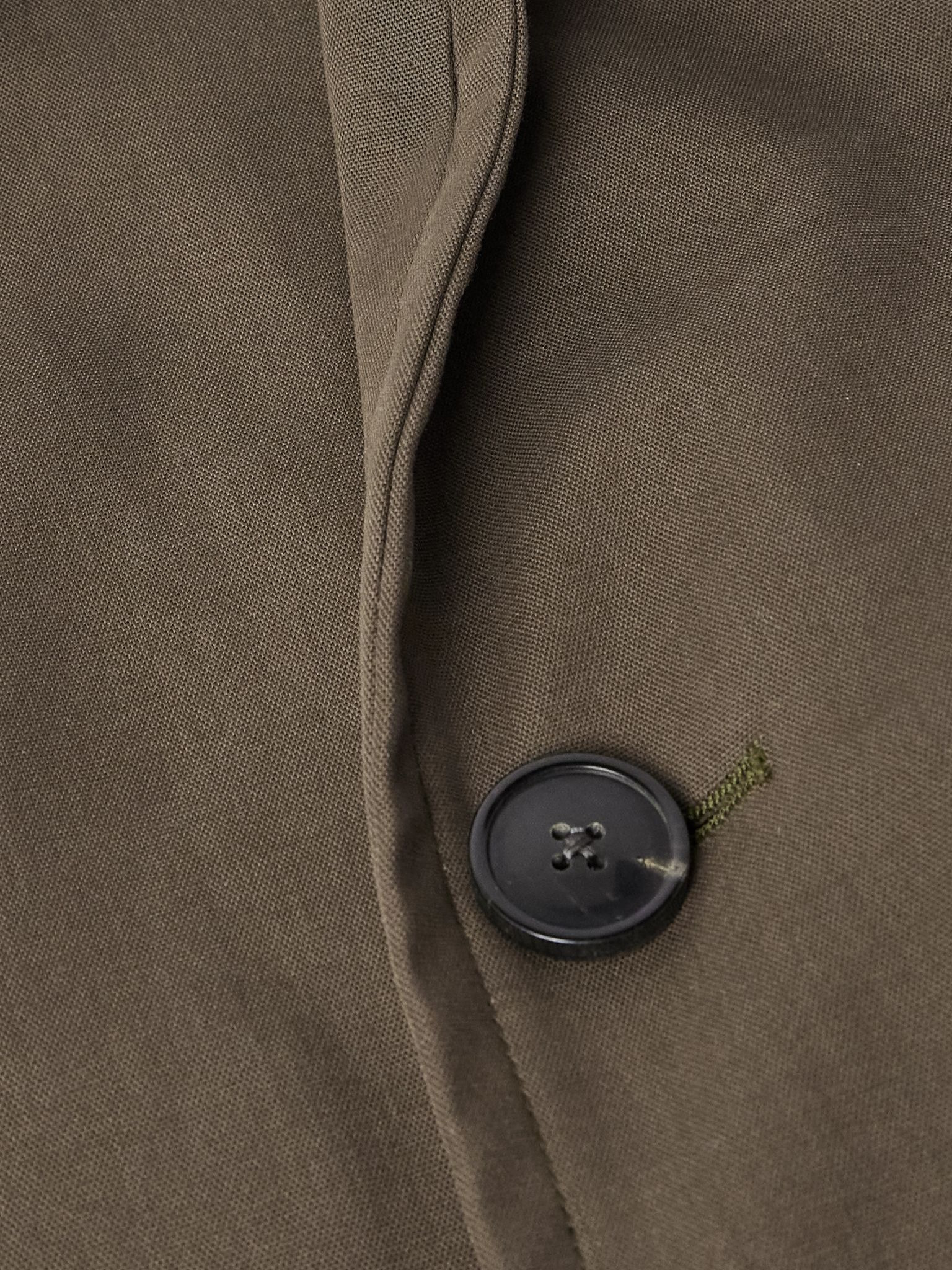 Stretch-Cotton Shell Trench Coat Brown - 5
