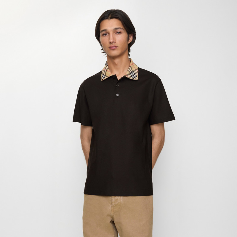 Burberry Check Collar Cotton Polo Shirt outlook