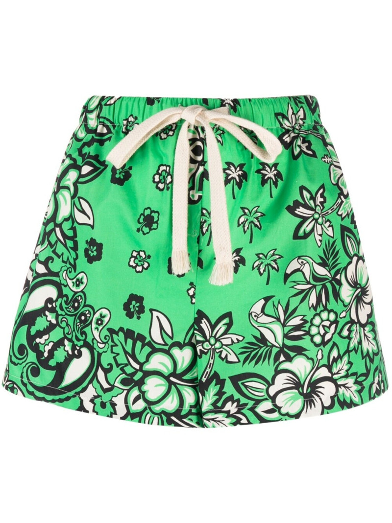 floral-print drawstring shorts 1
