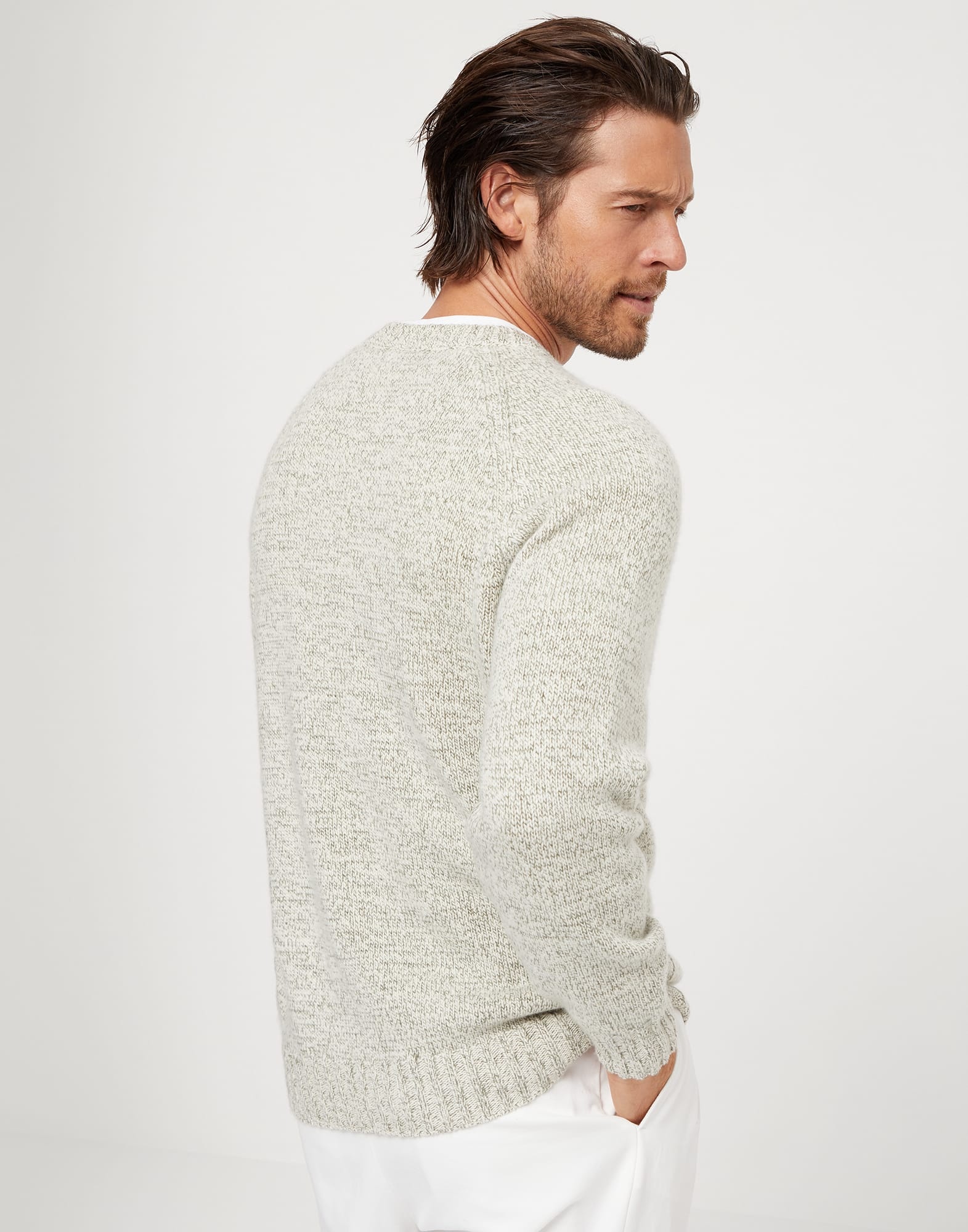 Mouliné cashmere sweater with raglan sleeves - 2