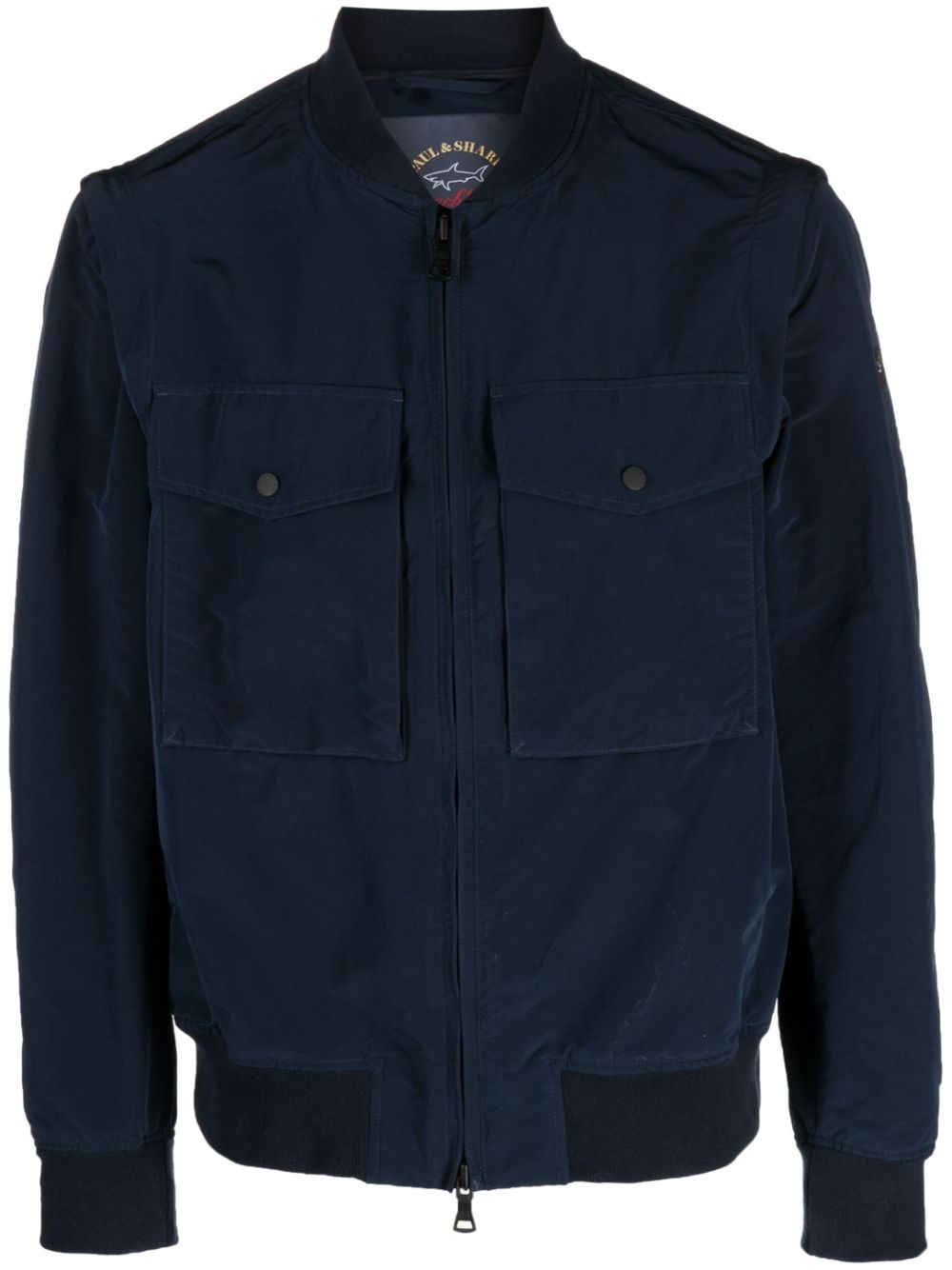 flap-pocket zip-fastening bomber jacket - 1