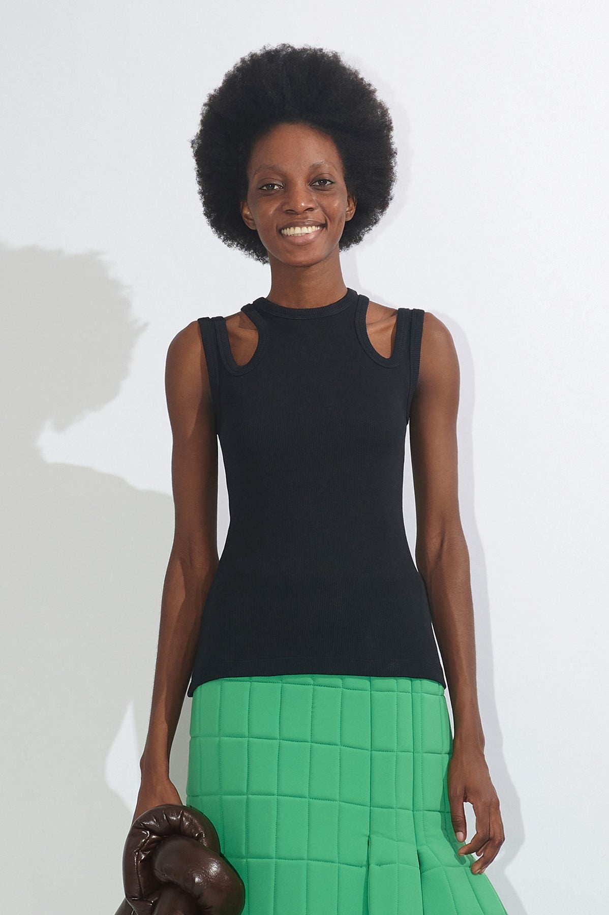 ORGANIC COTTON MULTI STRAP TANK TOP BLACK - 10
