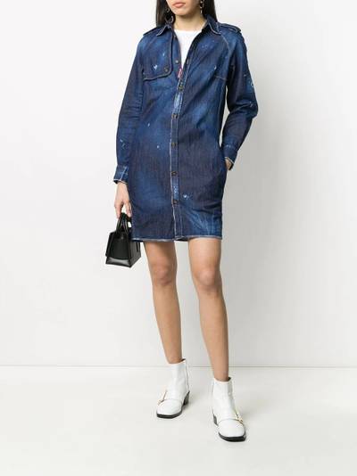 DSQUARED2 distressed finish button front shirt dress outlook