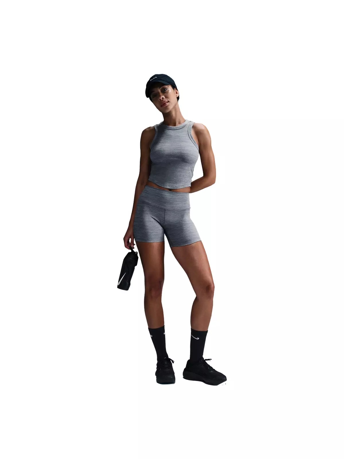 Women's One Fitted Dri-FIT Cropped Tank Top -Grey - 4