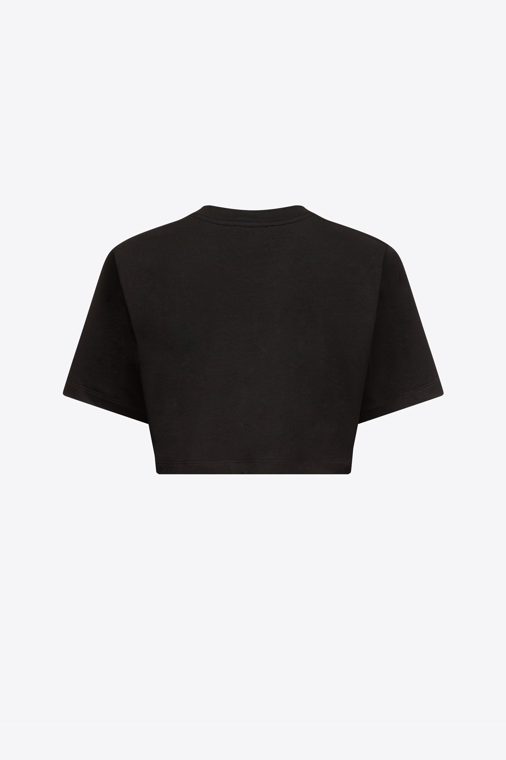 CRYSTAL ROSETTE CROPPED T-SHIRT - 2