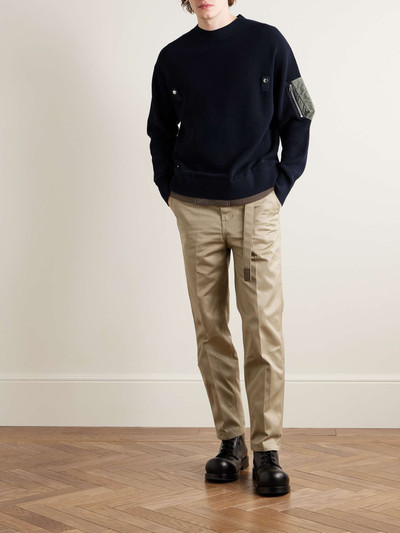 sacai Slim-Fit Straight-Leg Belted Cotton-Twill Trousers outlook