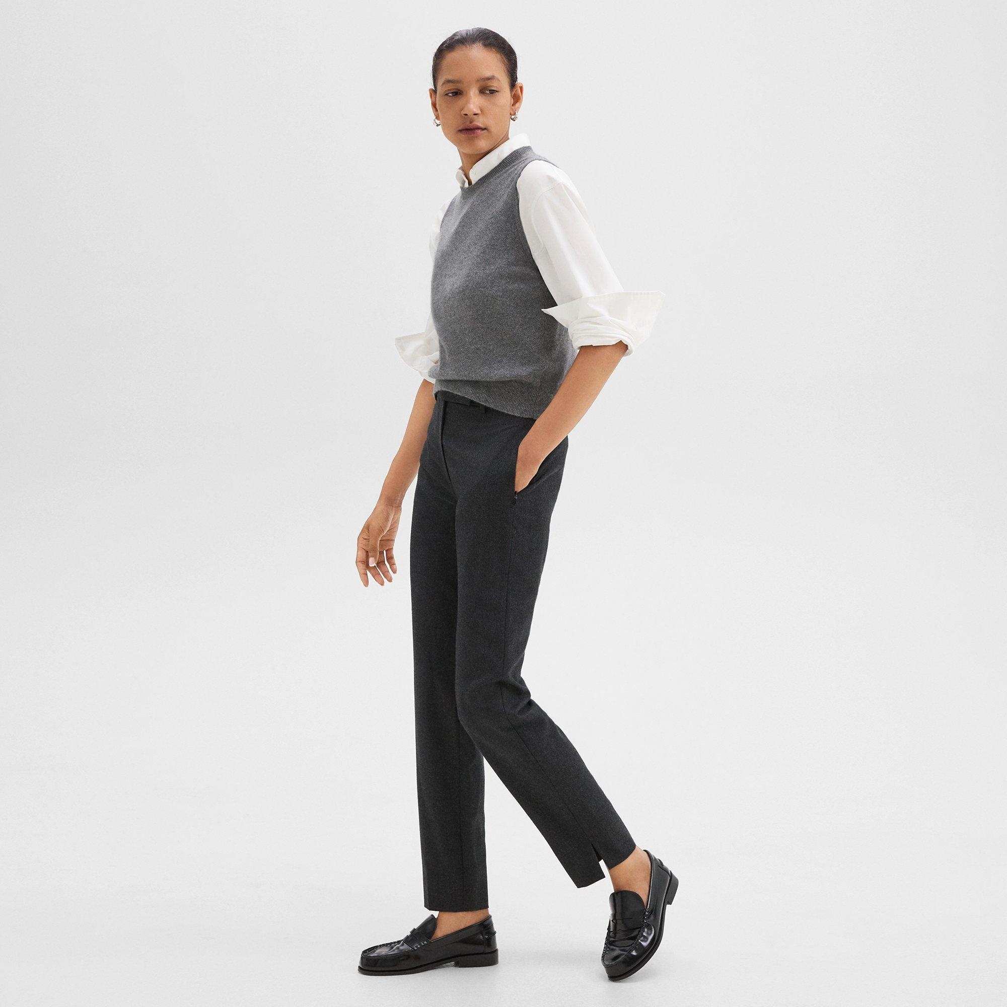 Tapered High-Waist Pant in Sleek Flannel - 3