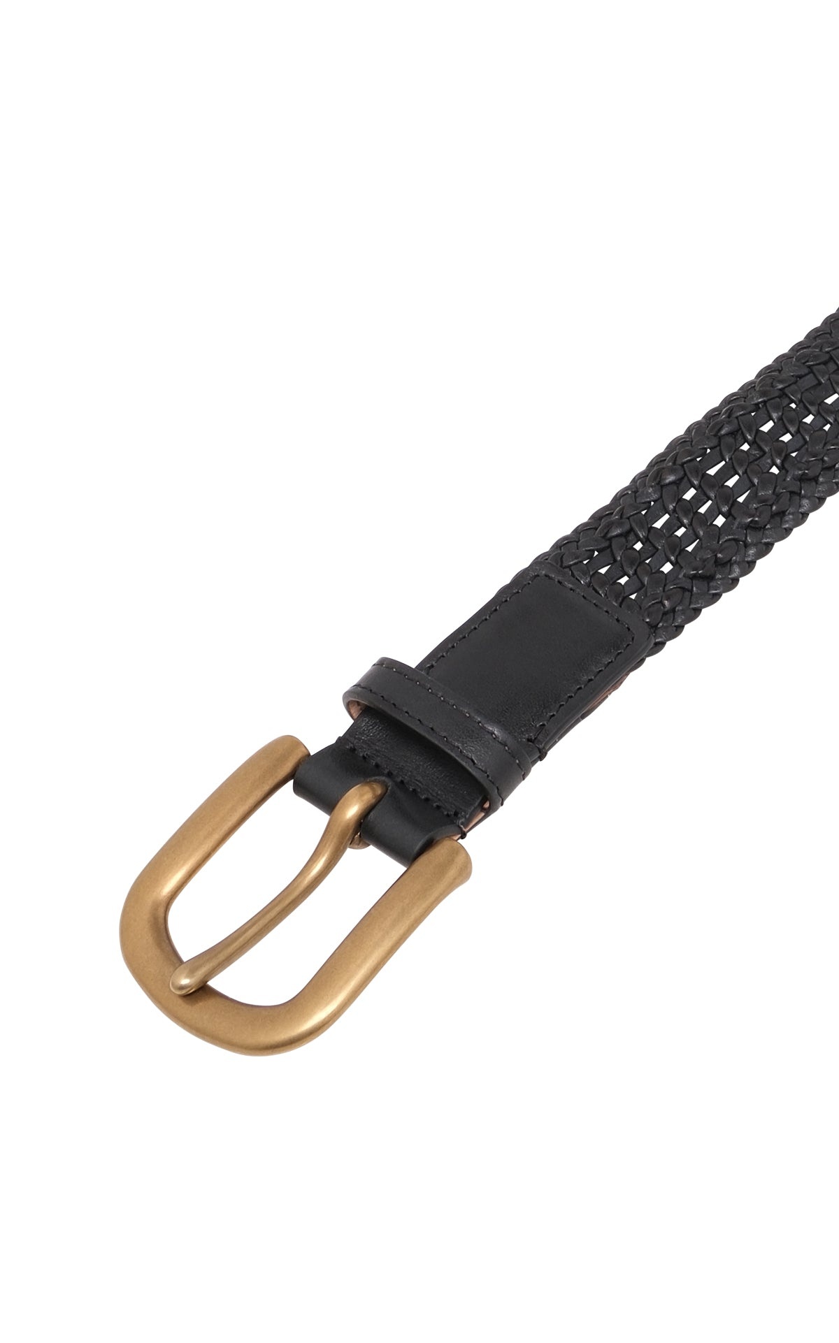 Sam Braided Belt in Black Leather - 3