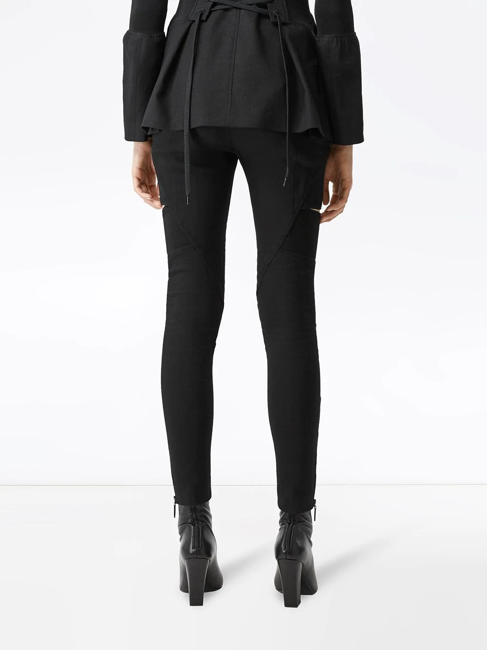 cut-out detail skinny-fit trousers - 4