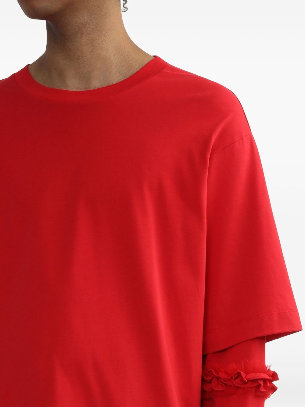 ruffle-detailing T-shirt - 5