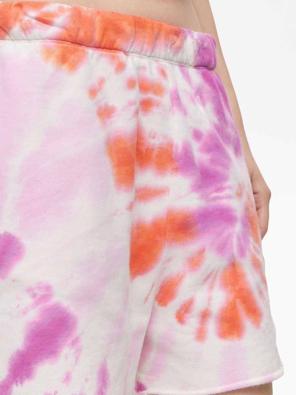 tie-dye print track shorts - 5
