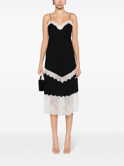 Moschino lace-panel crepe slip dress outlook