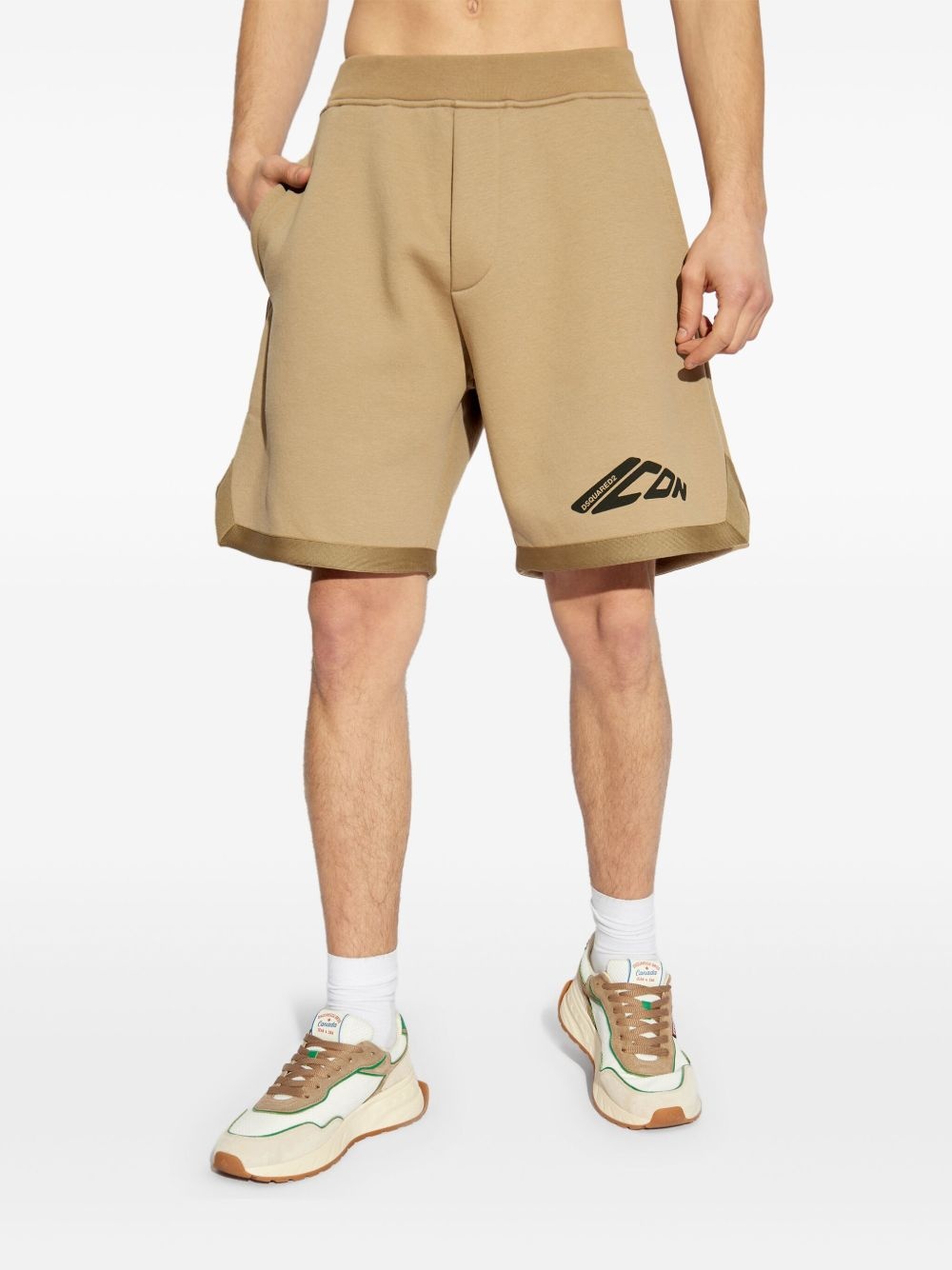 printed track shorts - 3