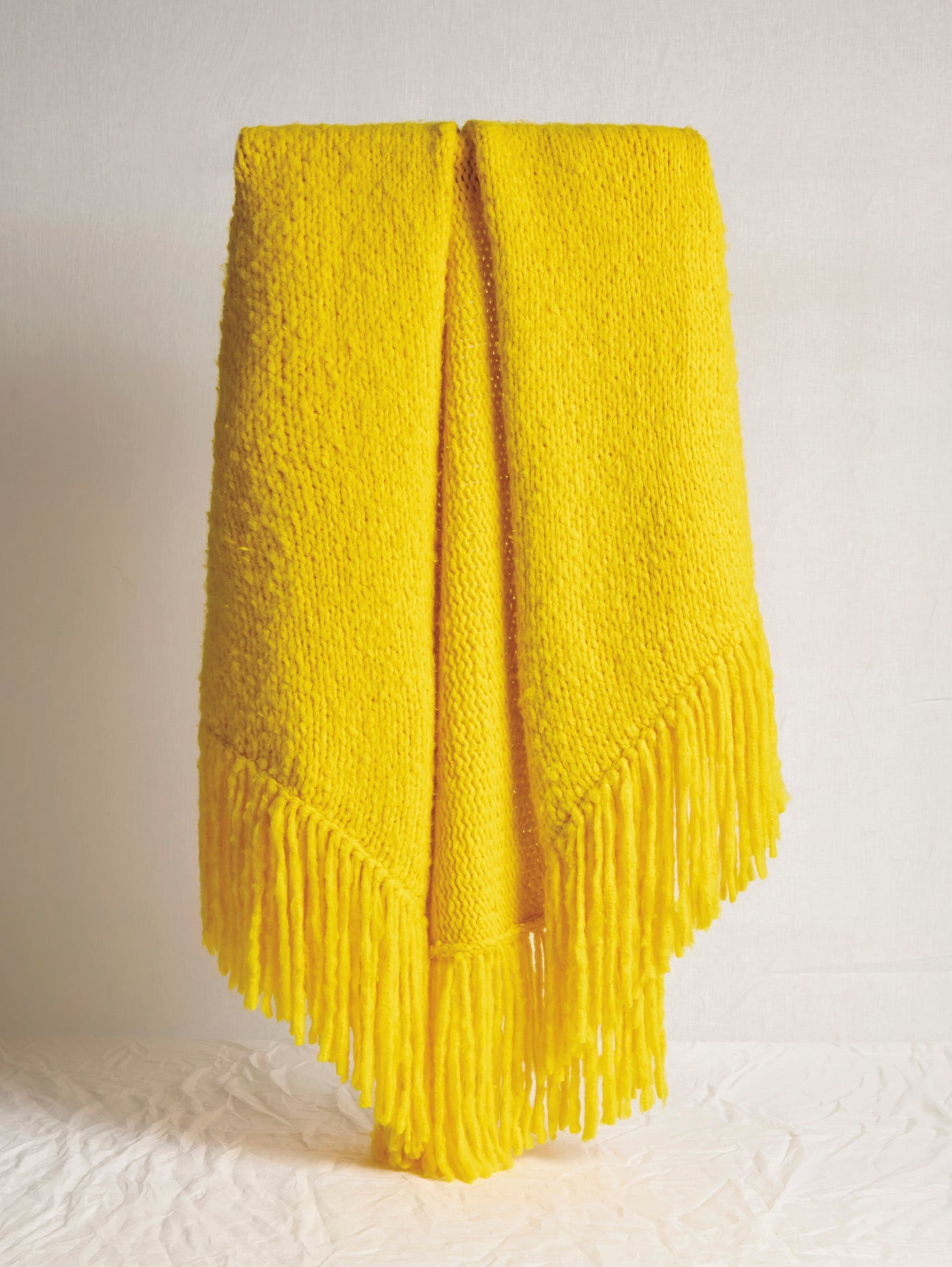 Lauren Knit Wrap in Cadmium Yellow Welfat Cashmere - 2