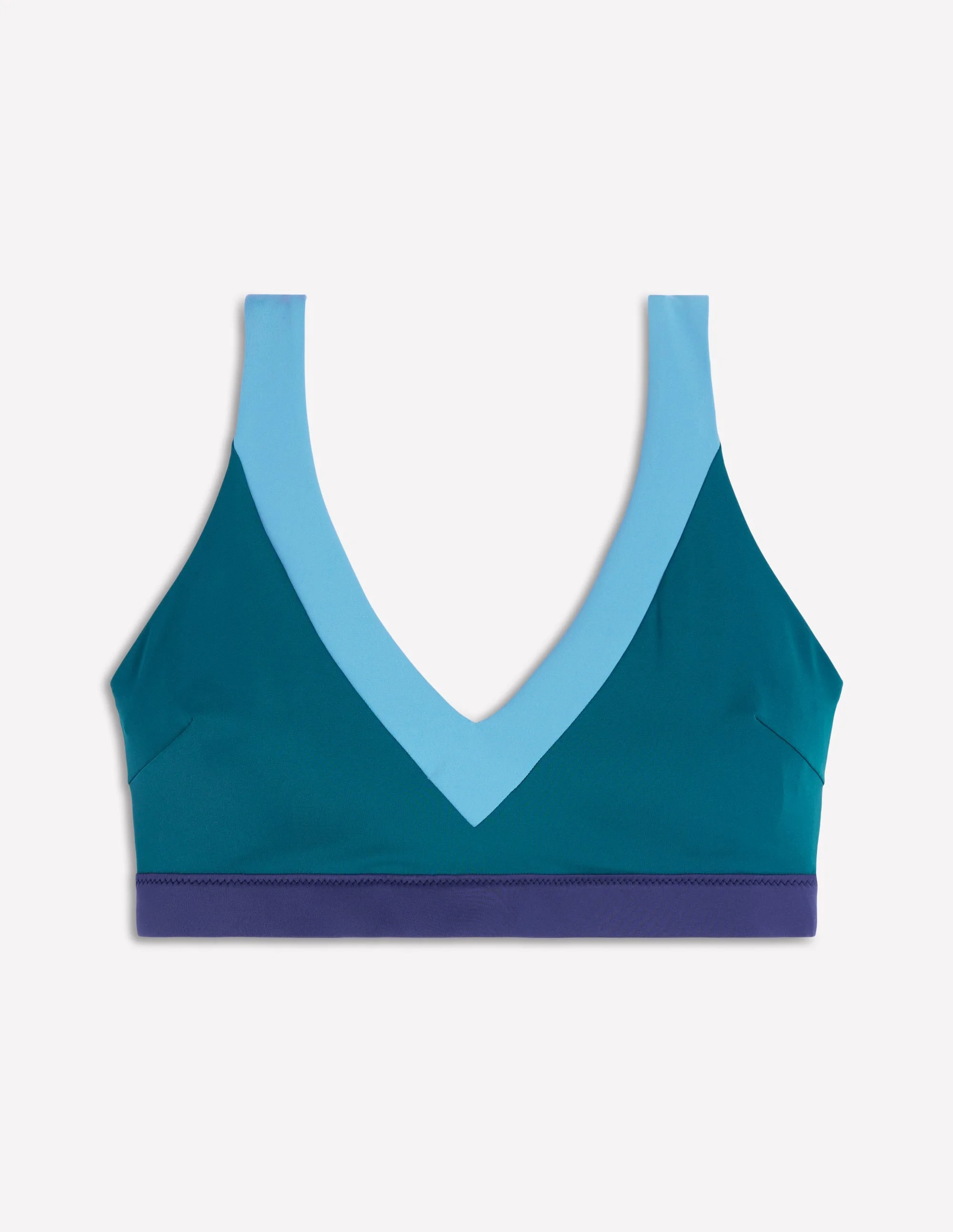 Campania Cross-back Bikini Top-Navy, Green, Blue Colourblock - 1
