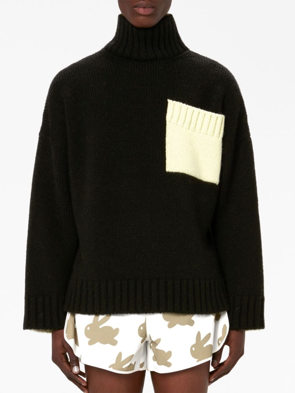 logo-embroidered high-neck jumper - 5