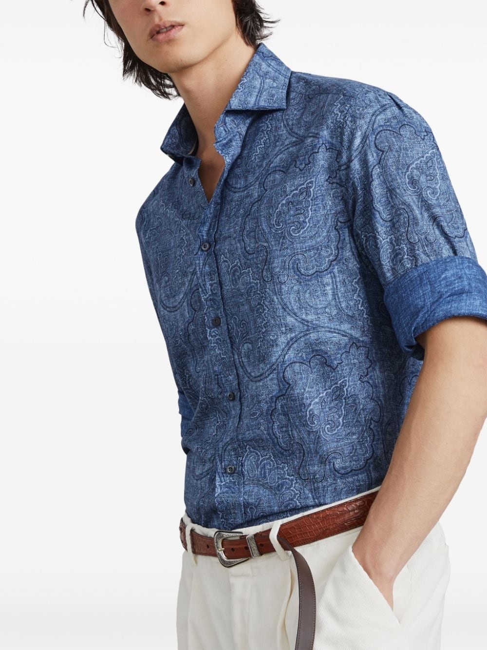 patterned jacquard cotton shirt - 5