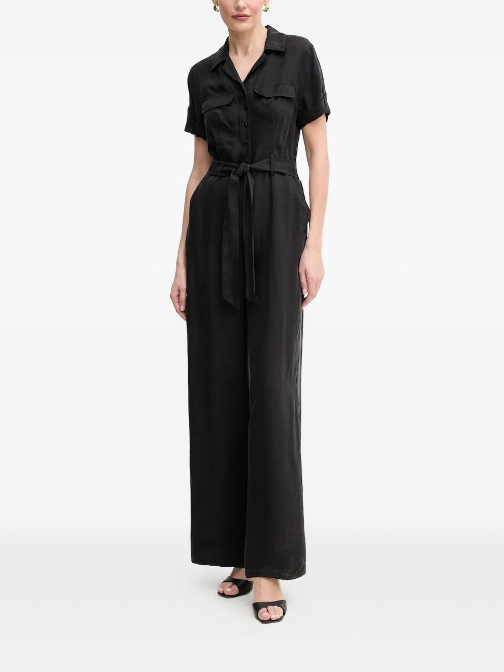 belted flap-pocket jumpsuit - 2