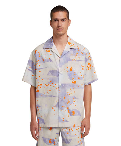 MSGM Poplin bowling shirt with "dripping camo" print outlook