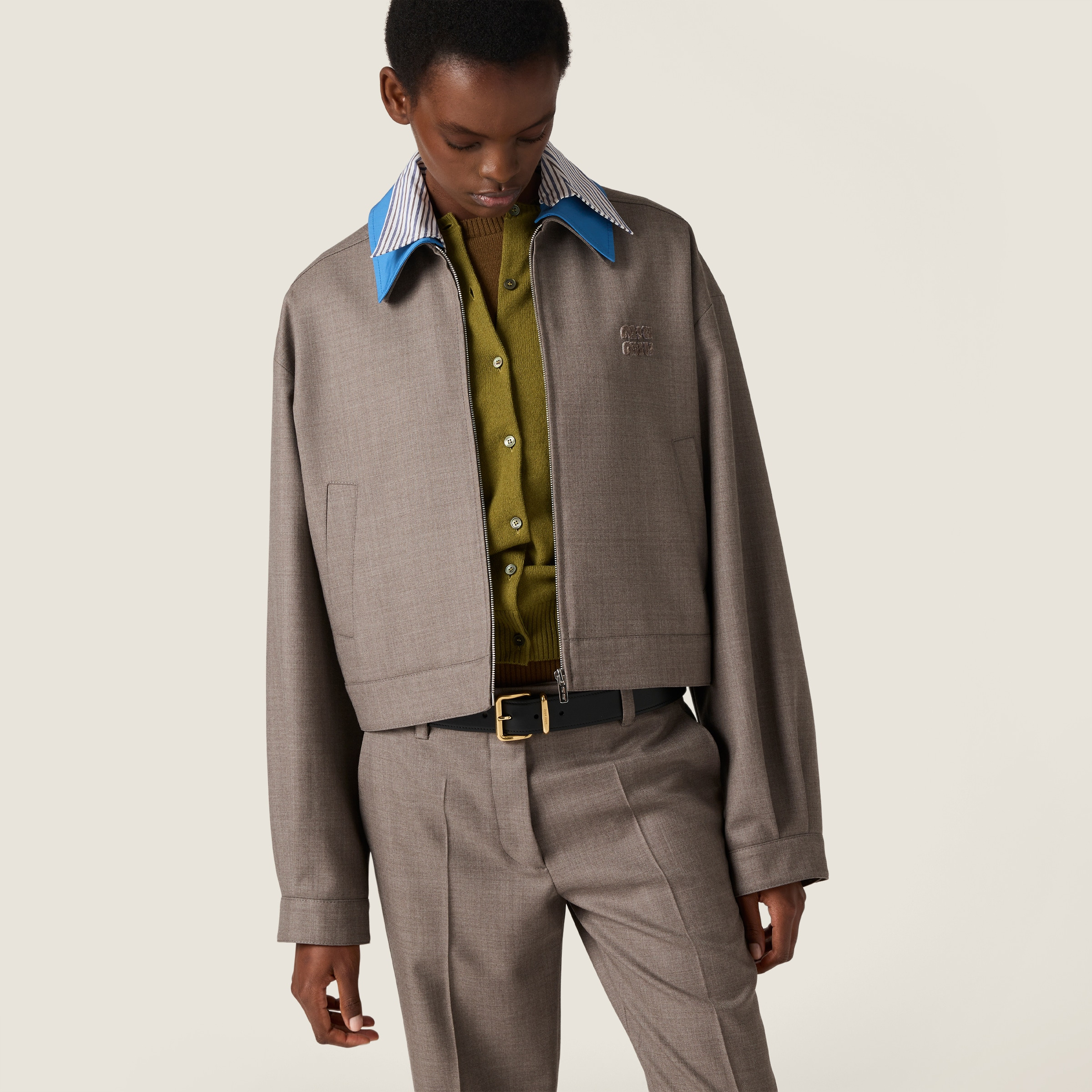 Gabardine blouson jacket - 5