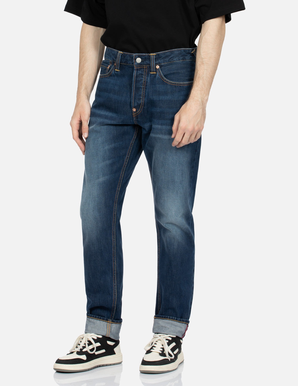 Seagull and Kamon Embossed Carrot Fit Jeans #2017 - 8