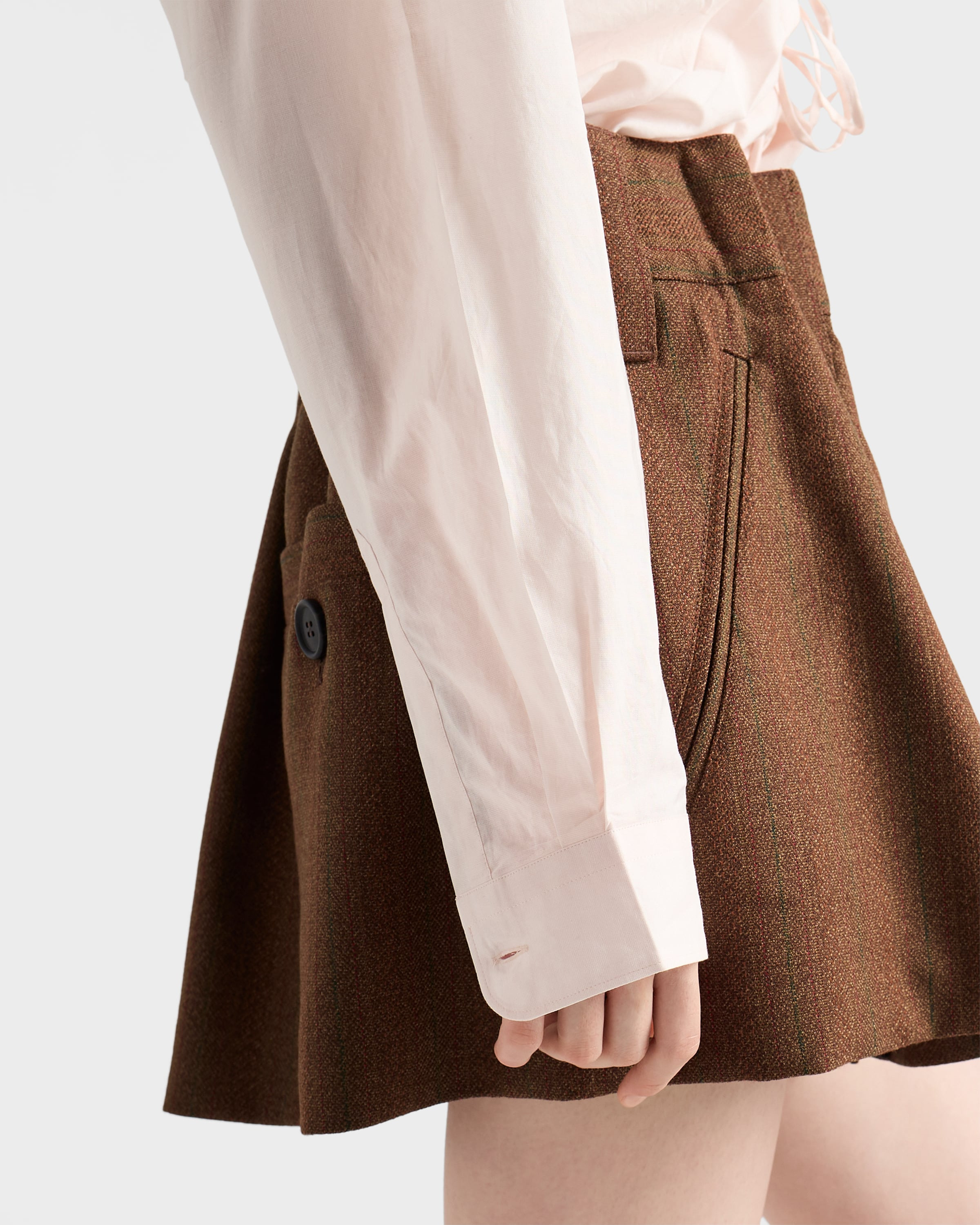 Pinstriped mouliné wool miniskirt - 3