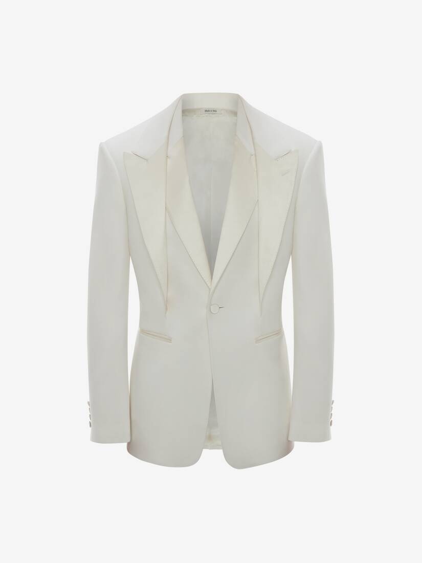 Trompe L'oeil Tuxedo Jacket in Ivory - 1