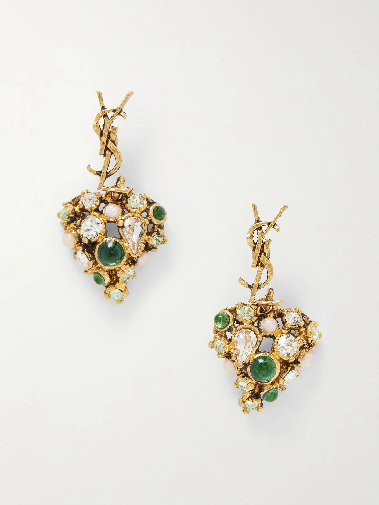 Bo Cassandre Pampilles Coeur Gold-tone And Crystal Earrings - 1