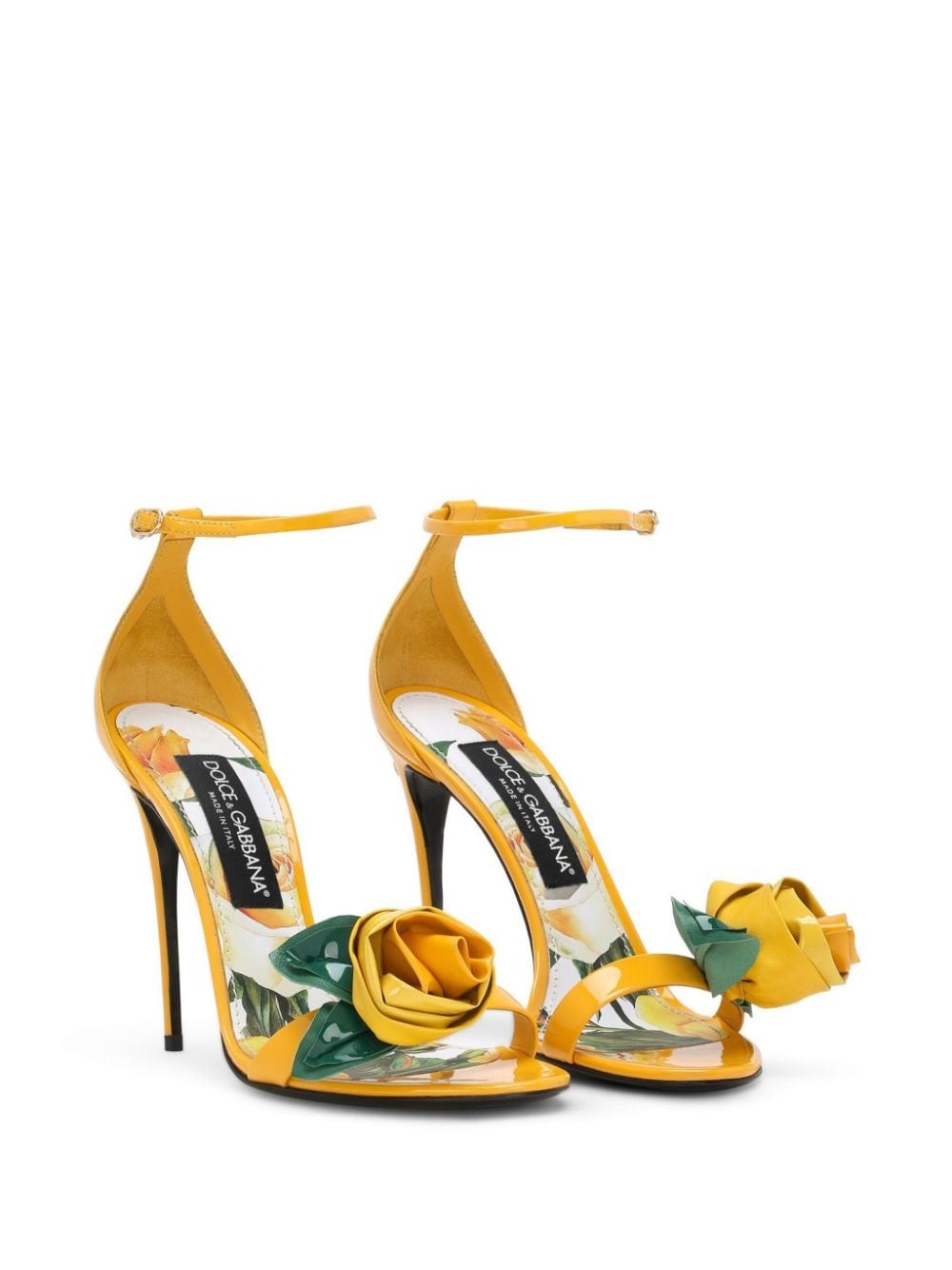 floral-appliquÃ© leather sandals - 2