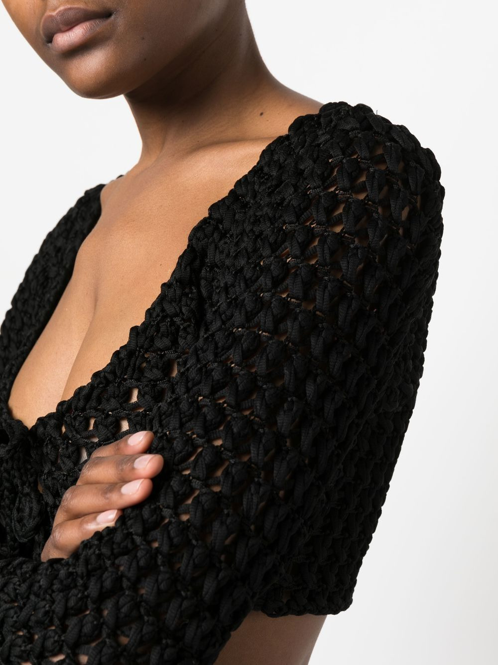 open-knit cropped top - 5