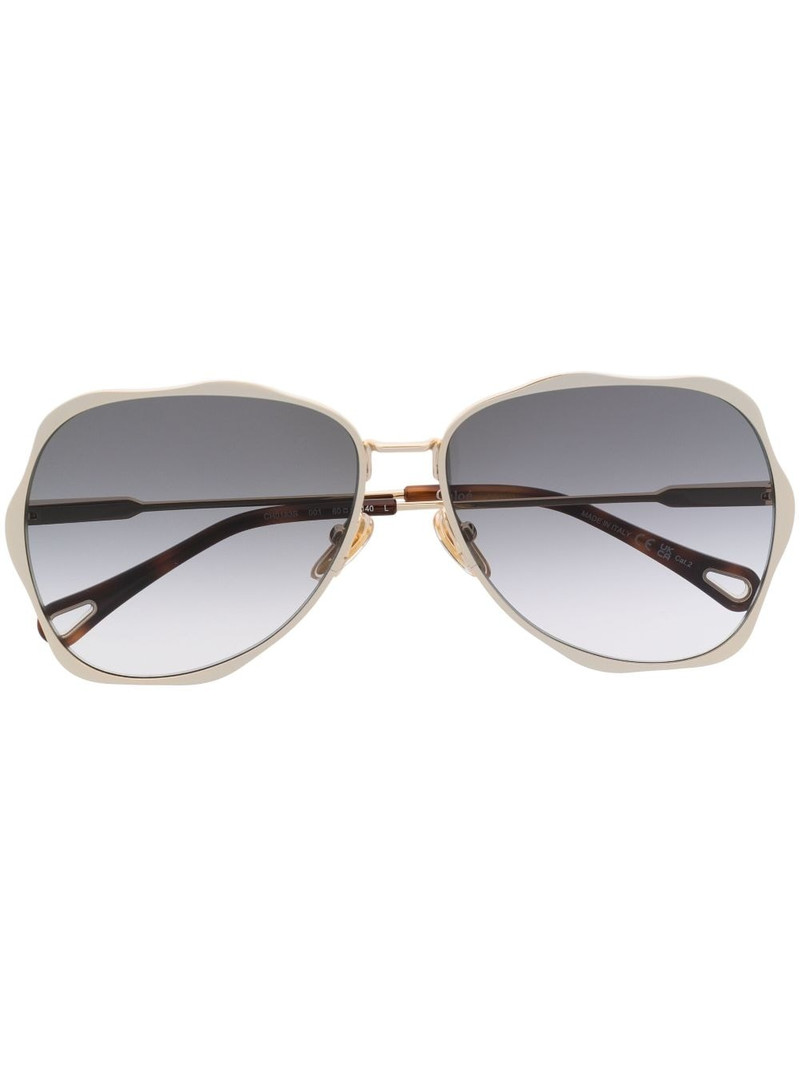 logo-engraved pilot-frame sunglasses 1