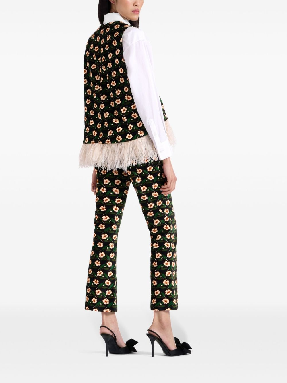 floral-print cropped trousers - 3