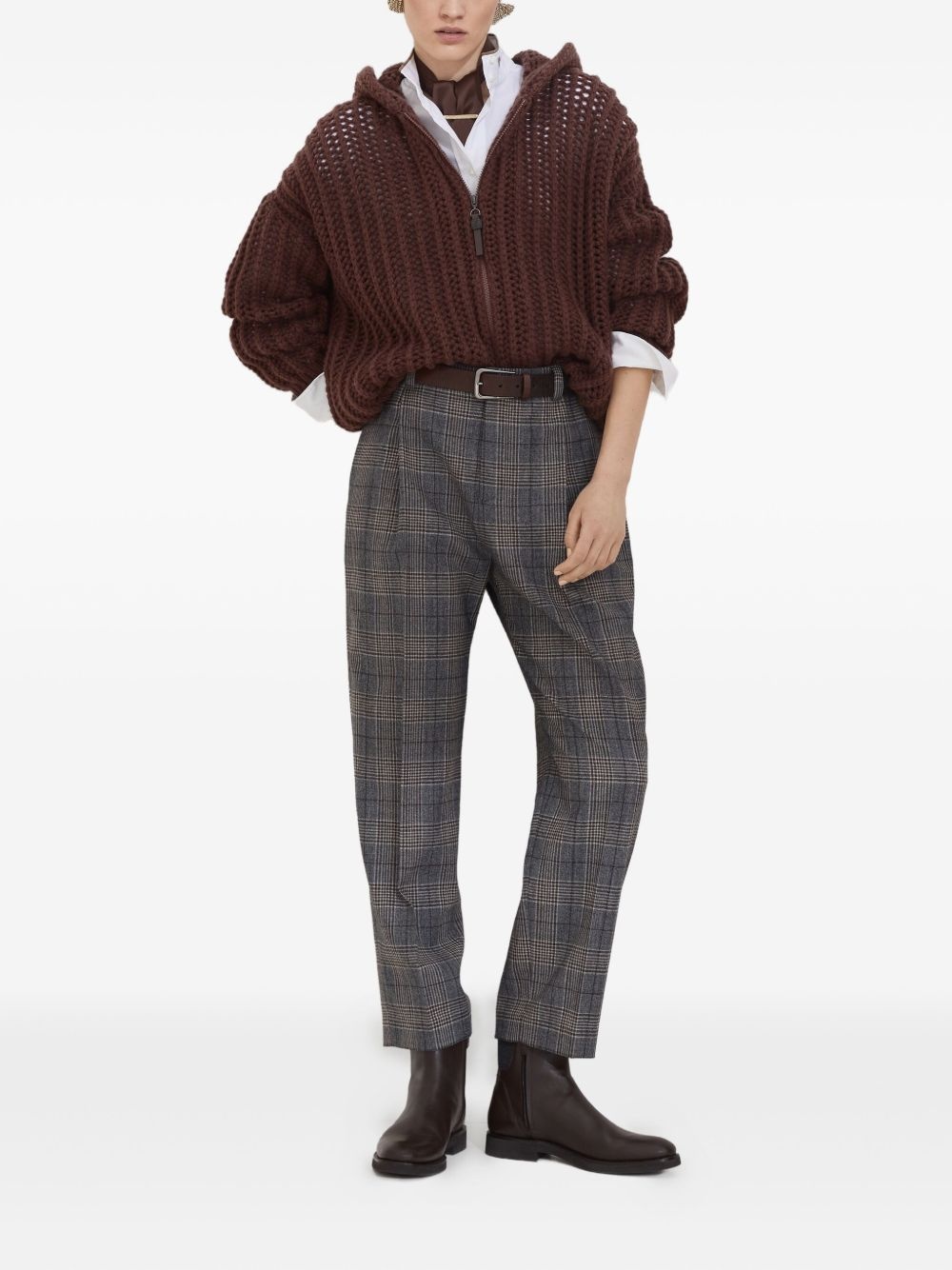 high-collar button-up shirt - 2