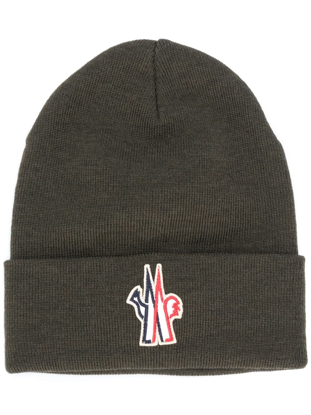 logo patch virgin wool beanie - 1