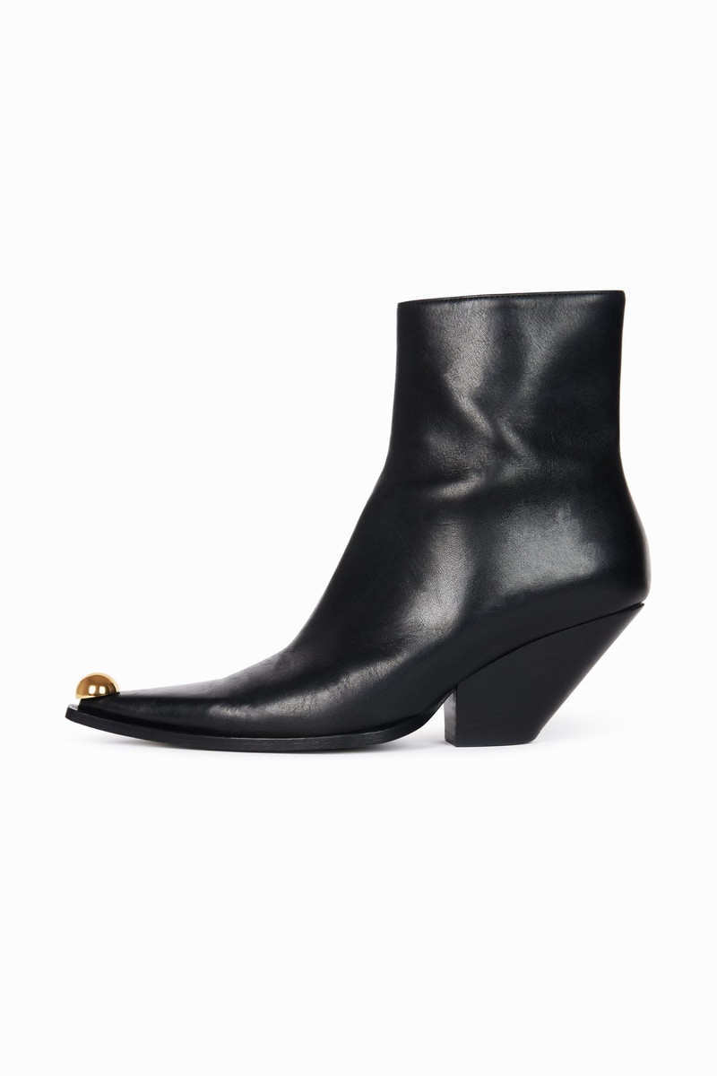 GABRIEL COWBOY BOOTS BLACK SILVER GOLD 1